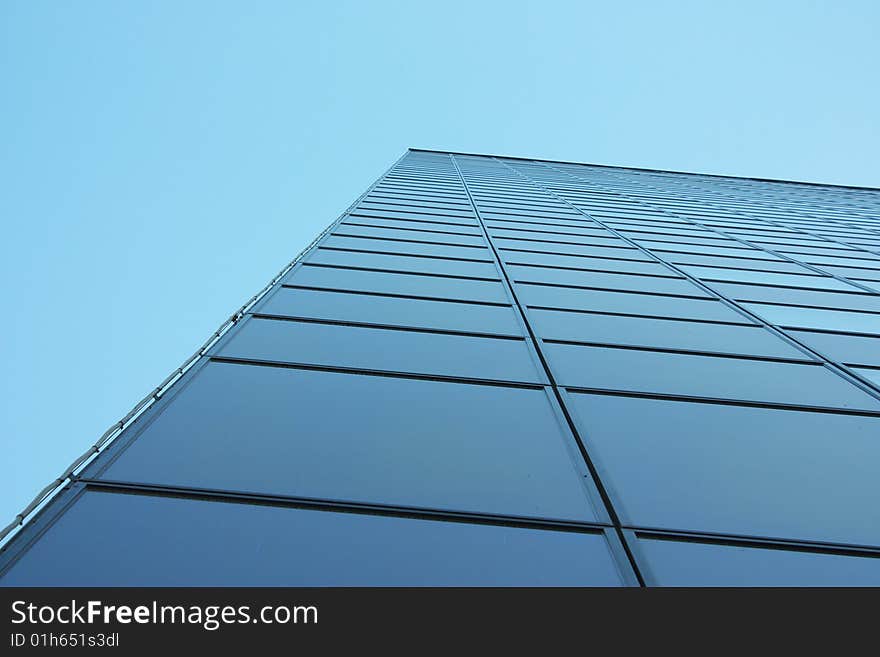 Office building in glass perspective