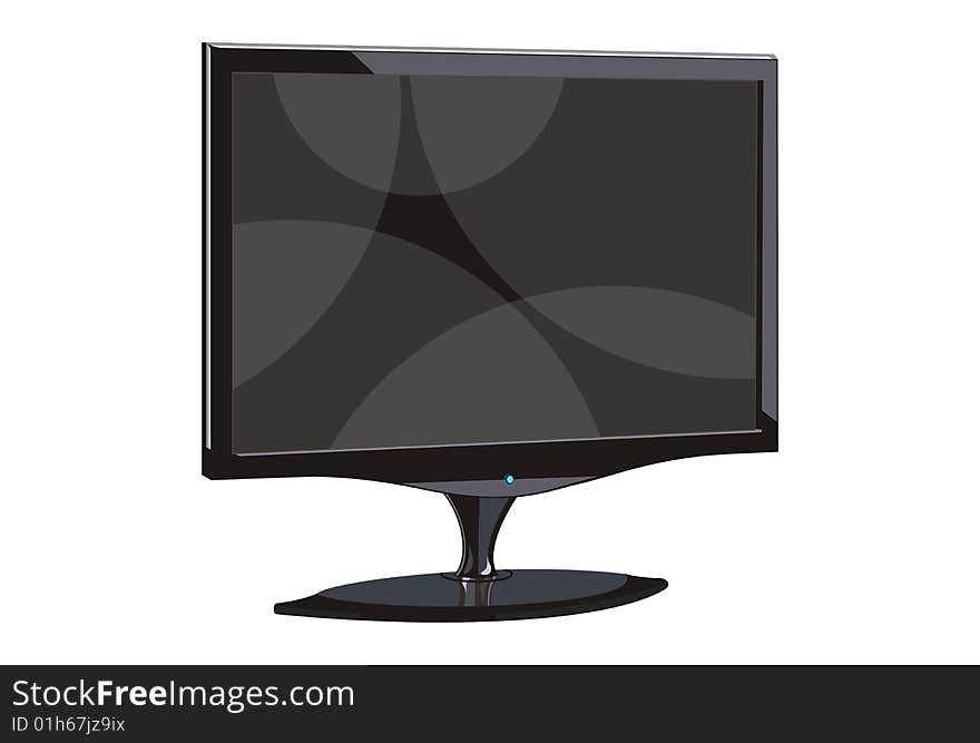 Black LCD monitor without power