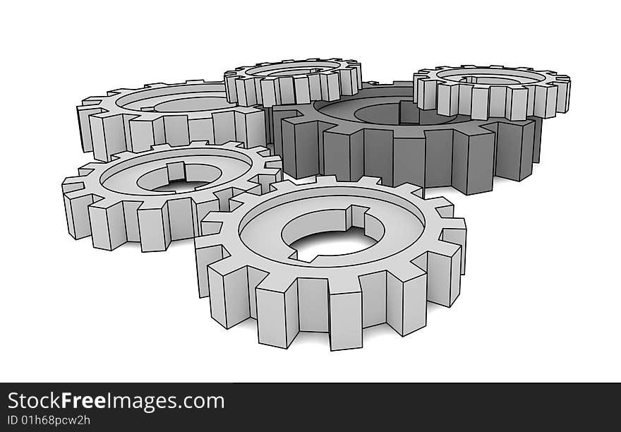 Cogwheels - business network (isolated illustration)