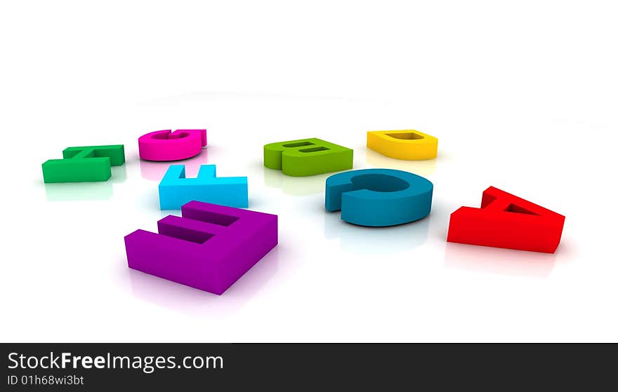 Plastic toy letters - isolated on white