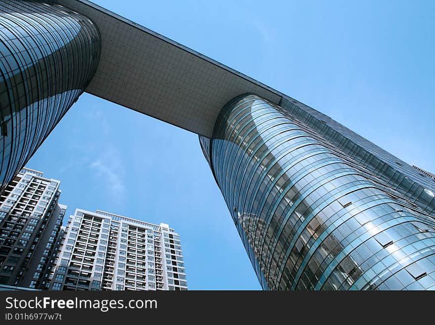 Modern office building with bule sky