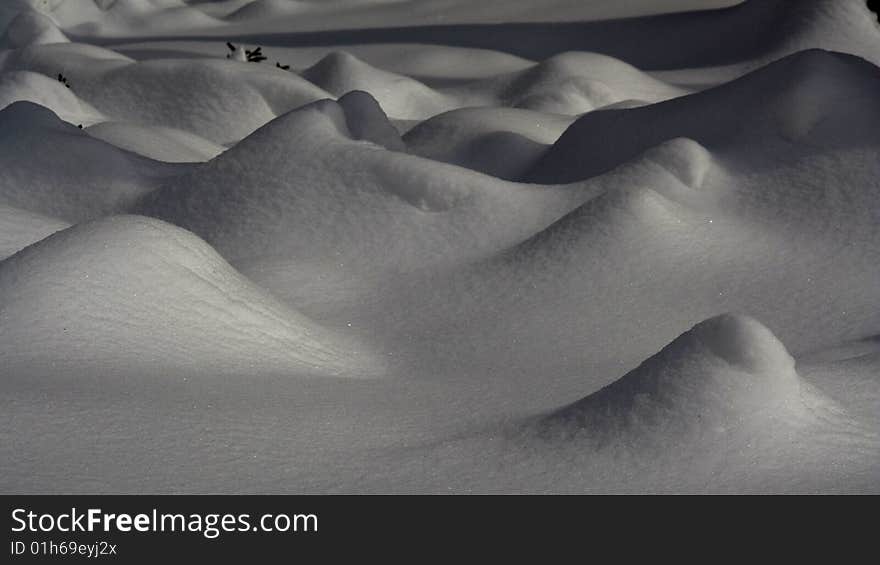 Hills created by fresh snow. Hills created by fresh snow