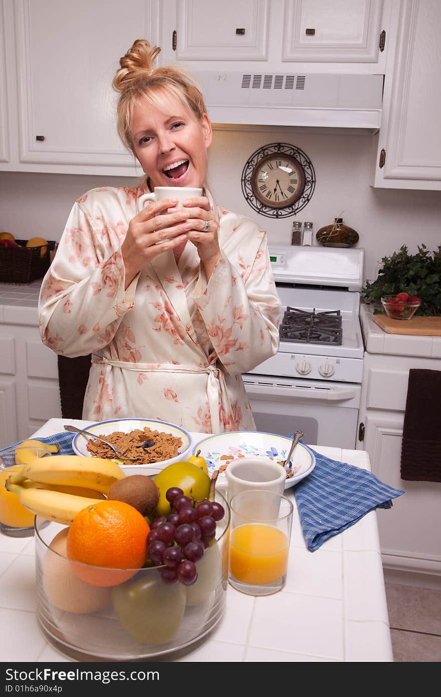 Expressive Woman In Kitchen