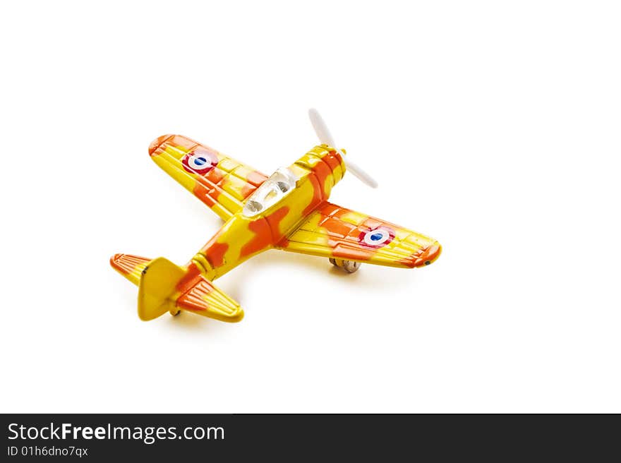 Model of the military plane. A photo on a white background.