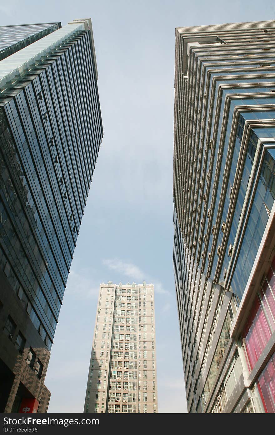 Modern office building with bule sky