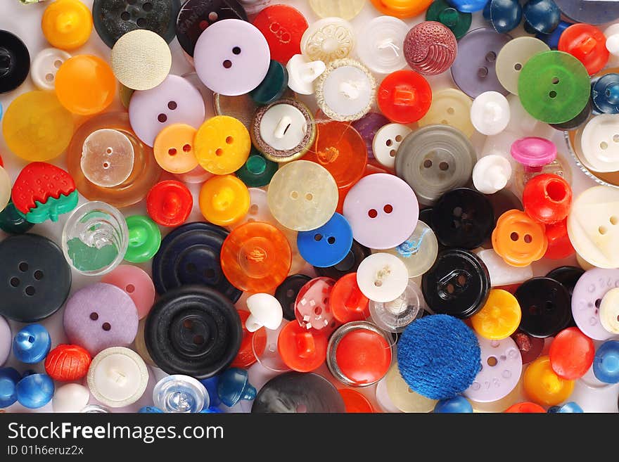 Big heap of colored buttons