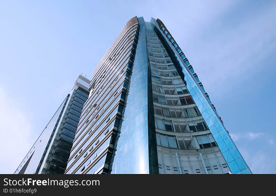 Modern office building with bule sky