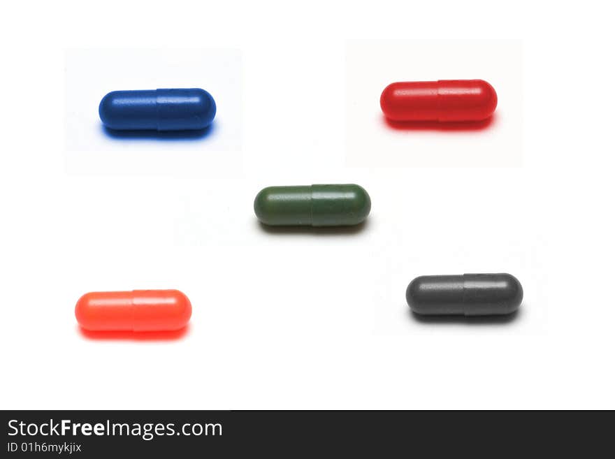 Multi colored capsules