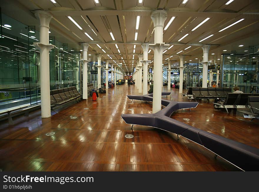 Eurostar waiting lounge in St Pancras, London in England