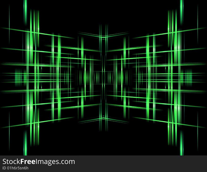 Green Abstract Design with black background. Green Abstract Design with black background.