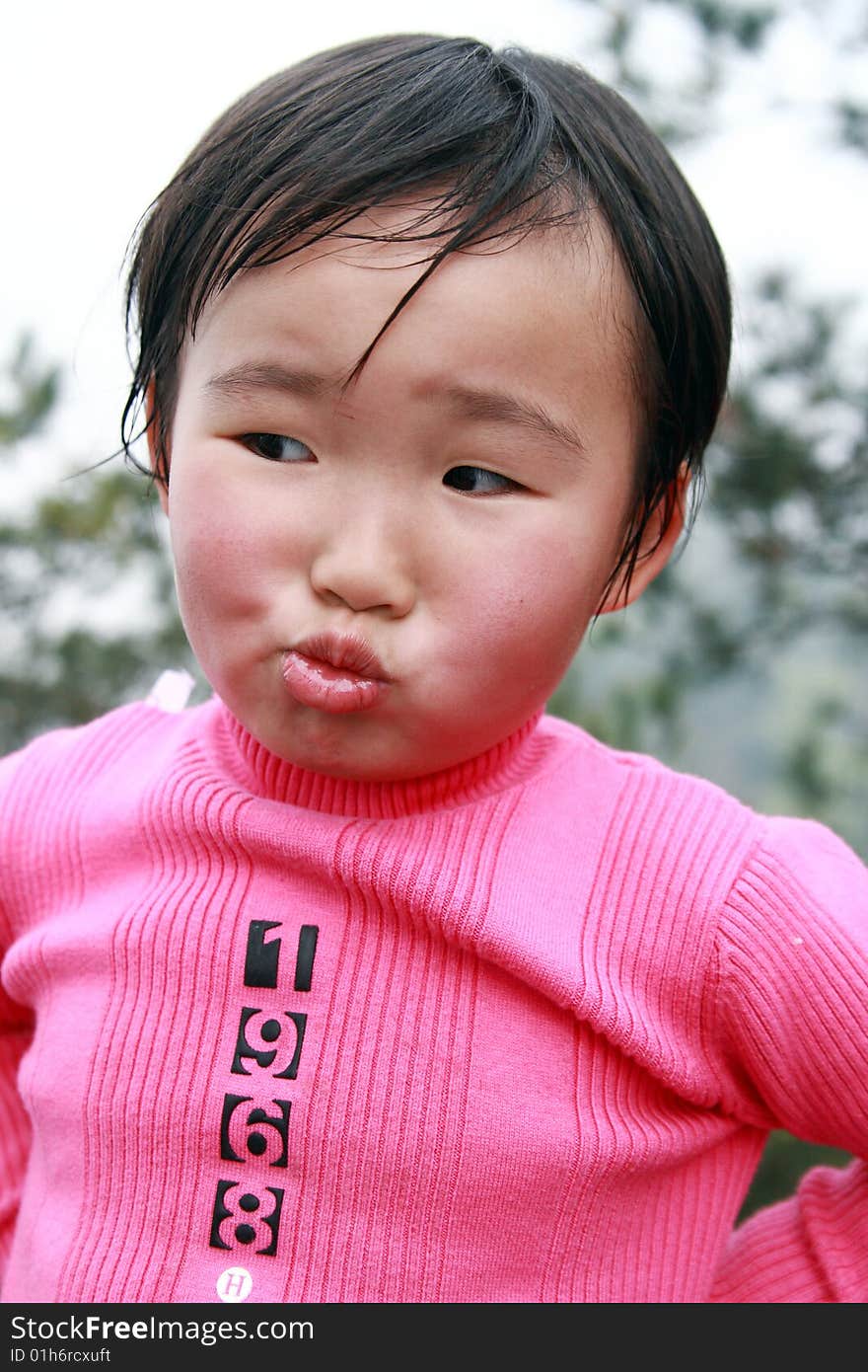 One happy chinese girl,outdoor.