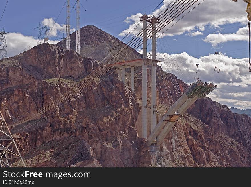 Highway being built between mountains