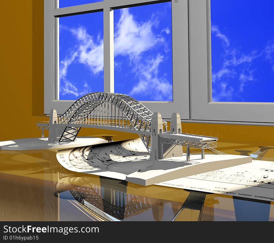 Model of a building on a table