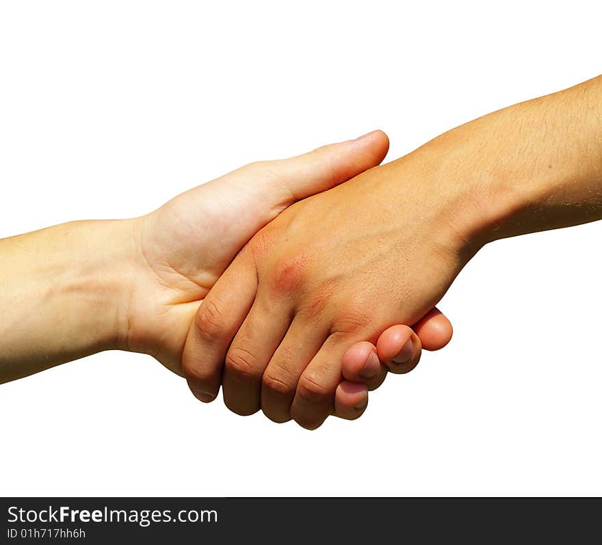 Two young businessmen shaking hands. Two young businessmen shaking hands