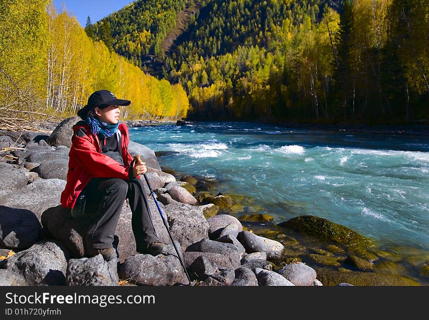 At autumn gril in xinjiang(china). At autumn gril in xinjiang(china)