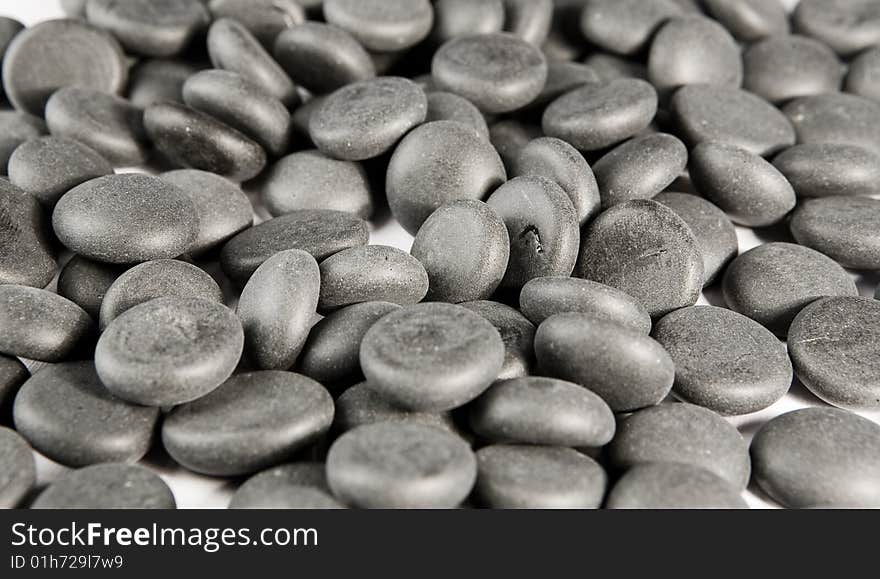 Background of black round stones. Background of black round stones