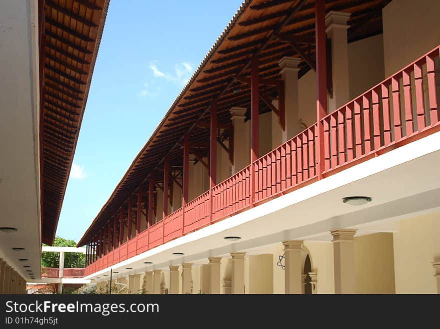 Elongated olden days roof and balcony. Elongated olden days roof and balcony