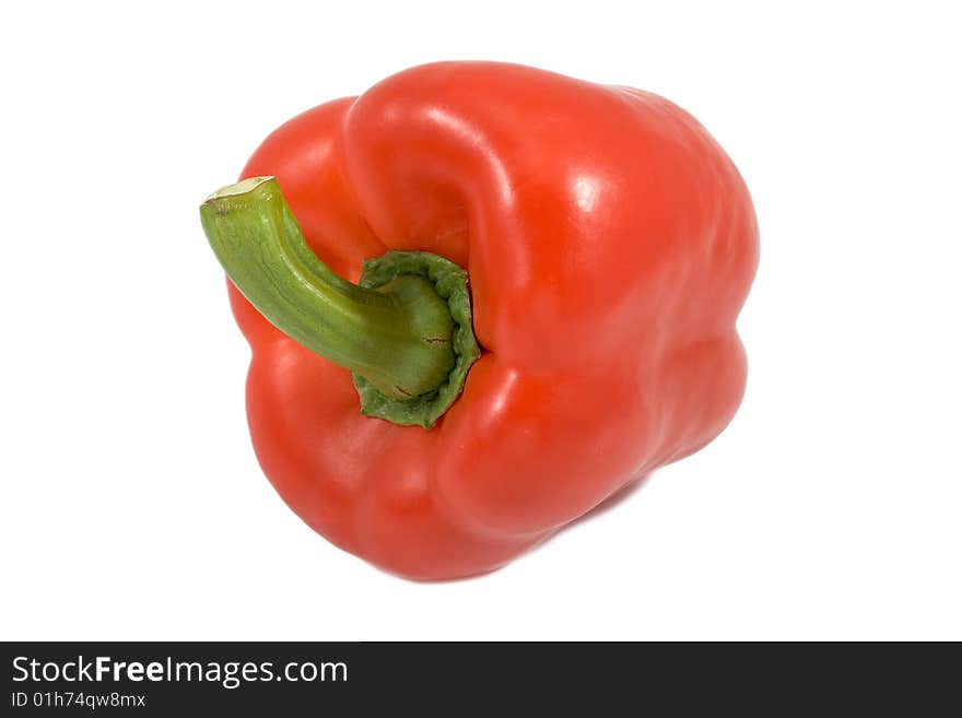 Red pepper isolated on white background.