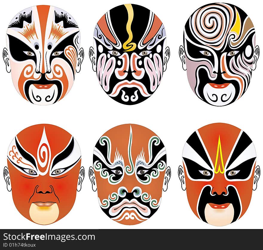 Traditional Peking Opera masks