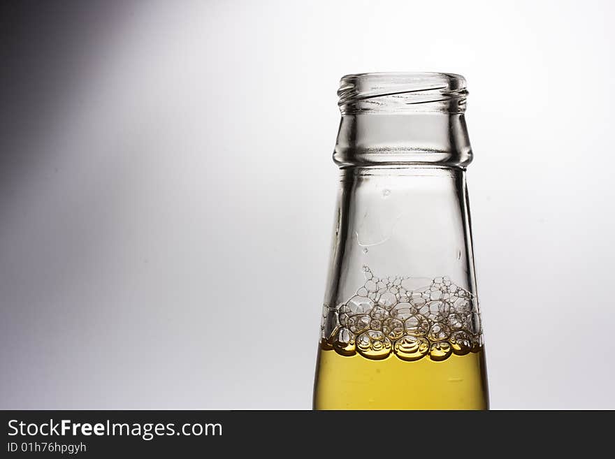 Beer bottleneck on grey background