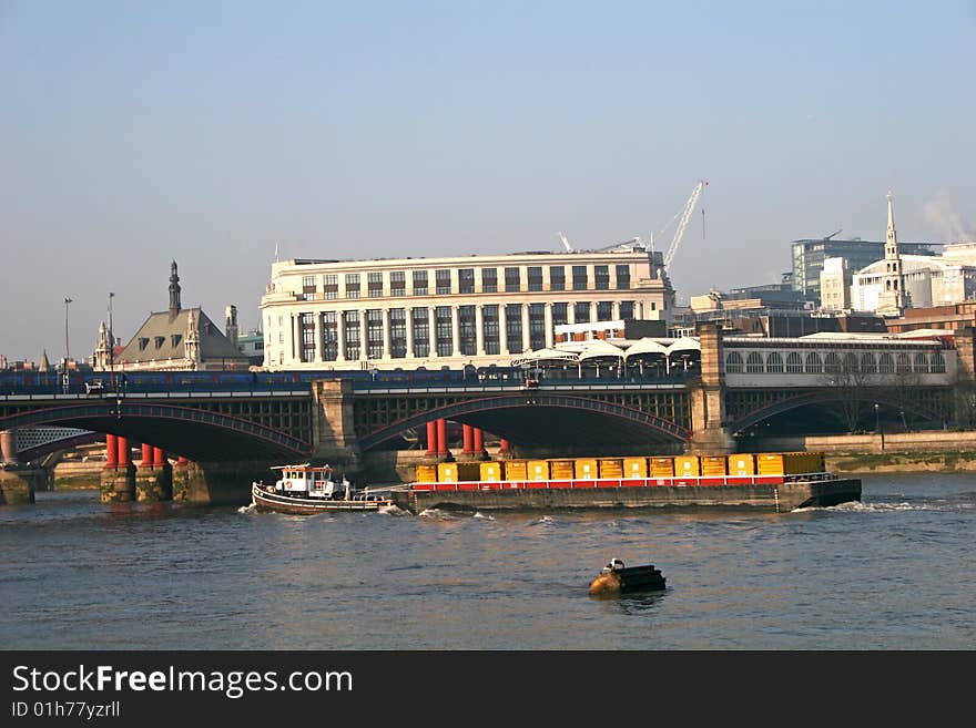 Barge on River Thames