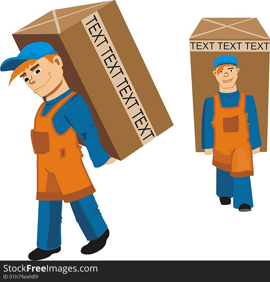 Vector:
Two longshoremen carry boxes. Small Group. Vector:
Two longshoremen carry boxes. Small Group.