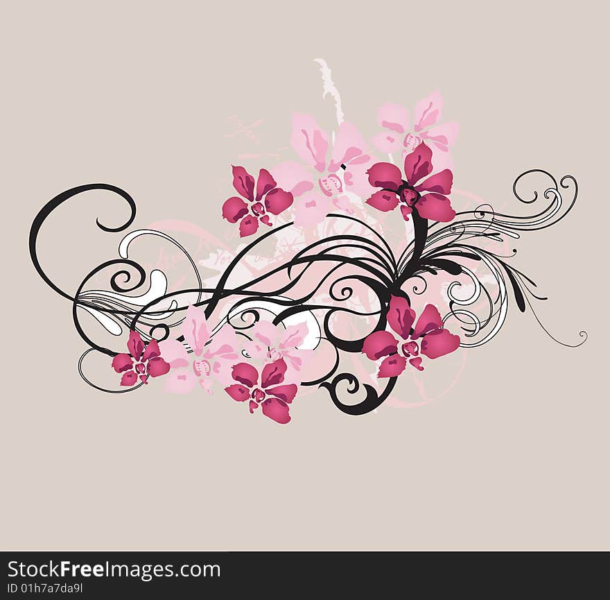 Illustration of a floral background