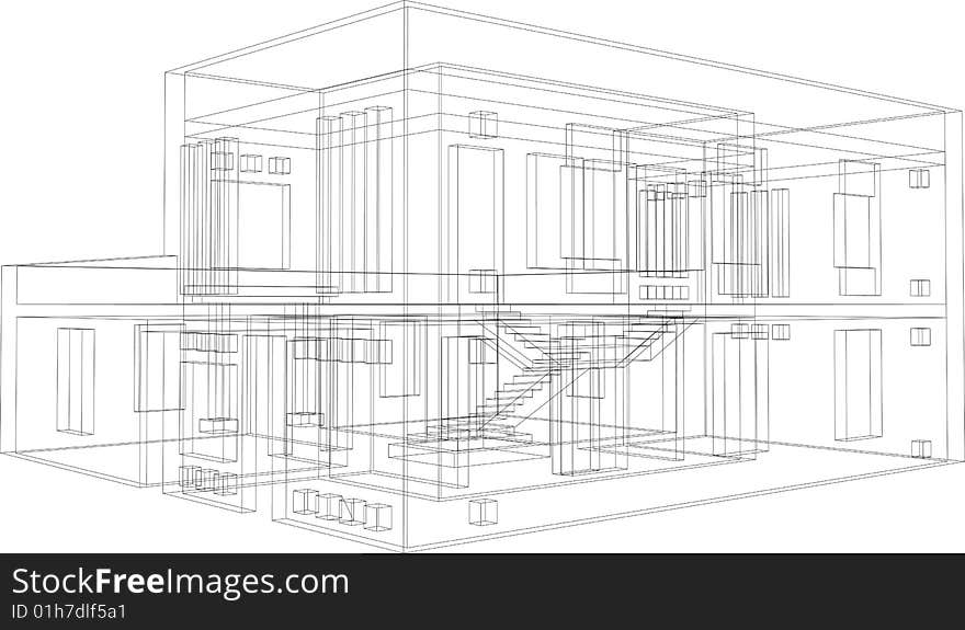 Draft view of the building. House for one family. Draft view of the building. House for one family.