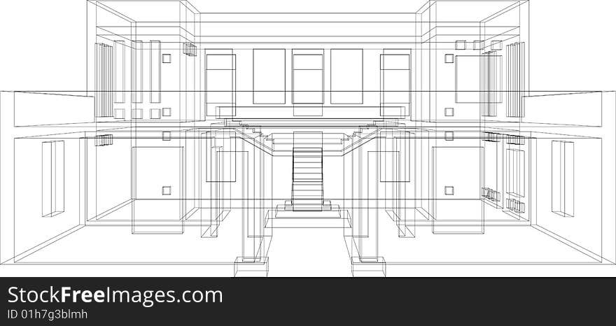 Draft view of the building. House for one family. Draft view of the building. House for one family.