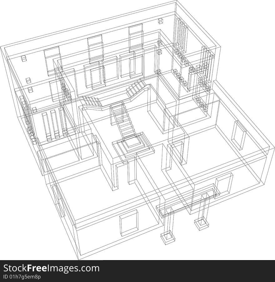 Draft view of the building. House for one family. Draft view of the building. House for one family.