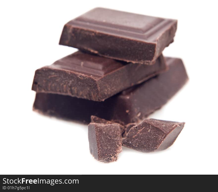 Small group of chocolate on a white background. Small group of chocolate on a white background