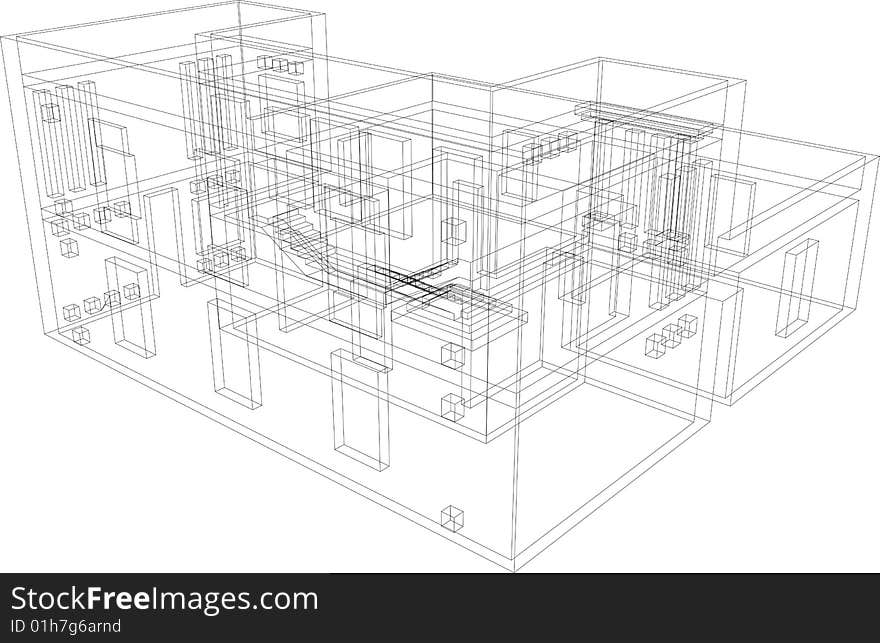 Draft view of the building. House for one family. Draft view of the building. House for one family.