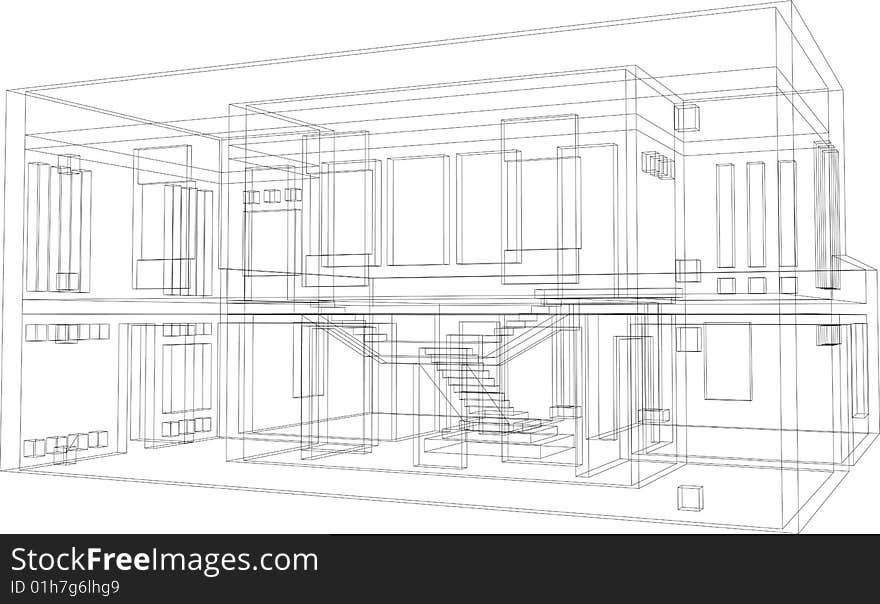 Draft view of the building. House for one family. Draft view of the building. House for one family.