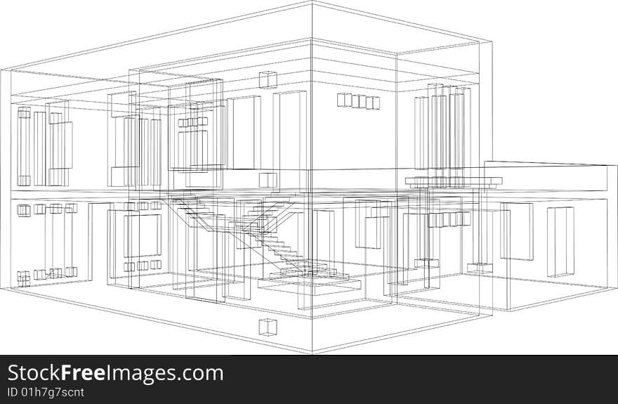 Draft view of the building. House for one family. Draft view of the building. House for one family.