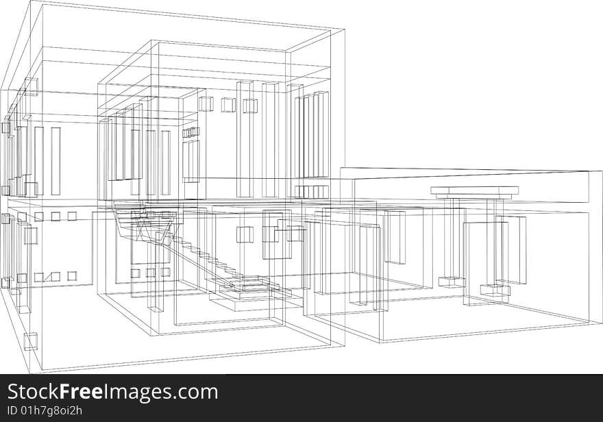 Draft view of the building. House for one family. Draft view of the building. House for one family.