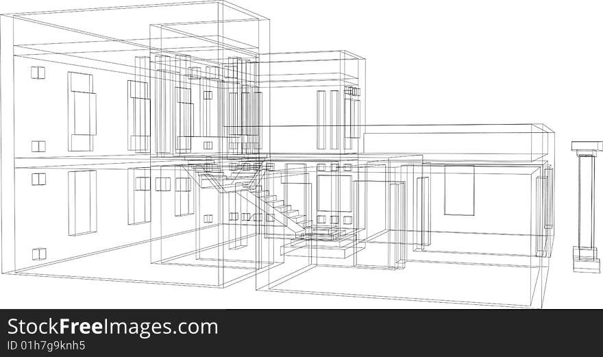 Draft view of the building. House for one family. Draft view of the building. House for one family.