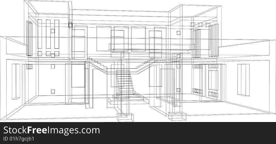 Draft view of the building. House for one family. Draft view of the building. House for one family.