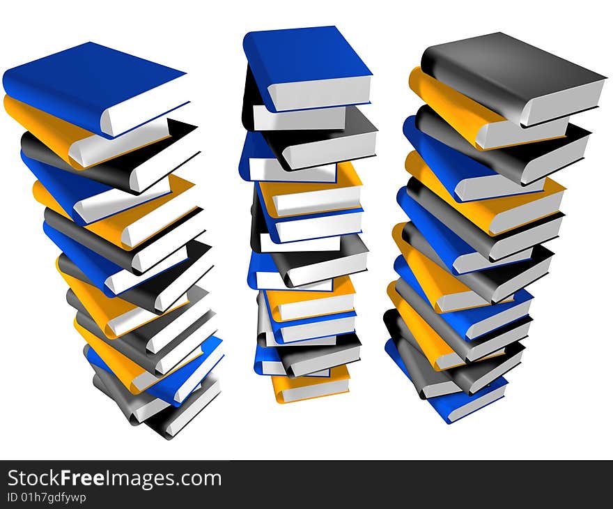 Lots of books together 3d design