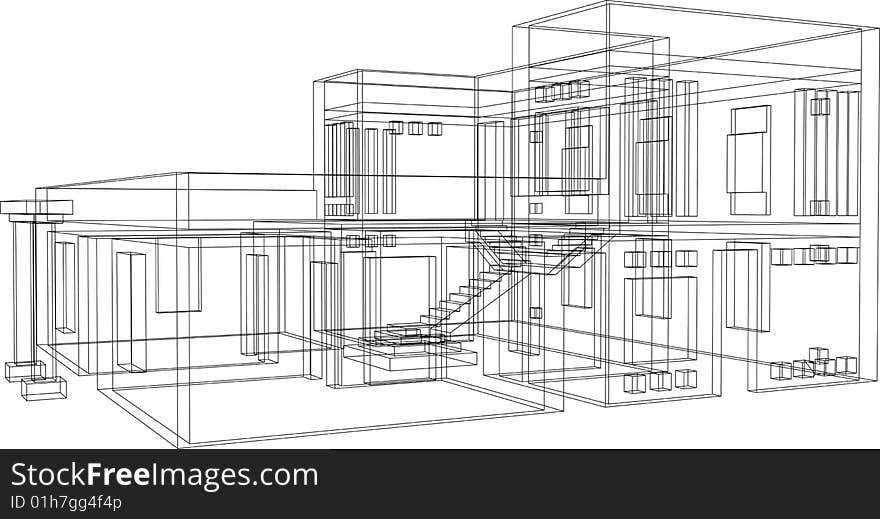 Draft view of the building. House for one family. Draft view of the building. House for one family.