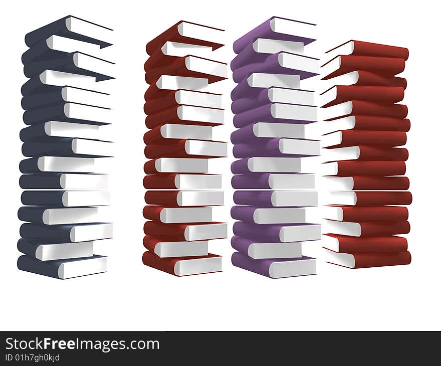 Lots of books together 3d design