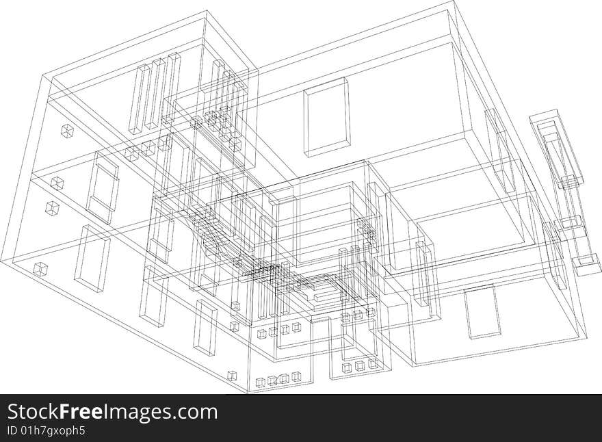 Draft view of the building. House for one family. Draft view of the building. House for one family.