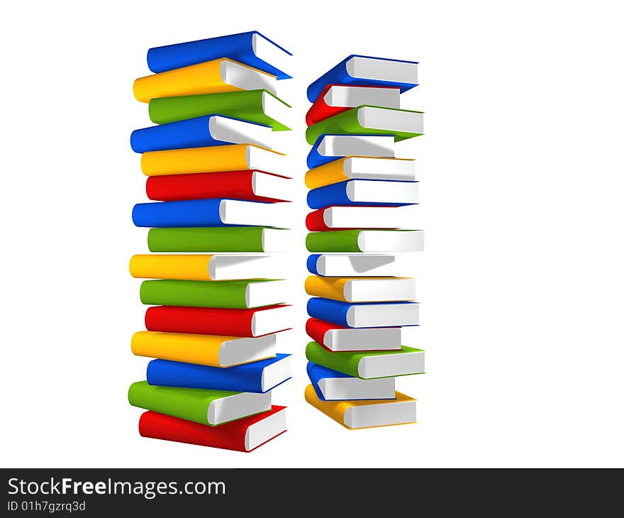 Lots of books together 3d design