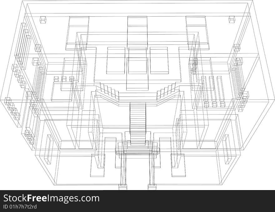 Draft view of the building. House for one family. Draft view of the building. House for one family.