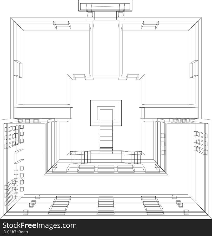 Draft view of the building. House for one family. Draft view of the building. House for one family.