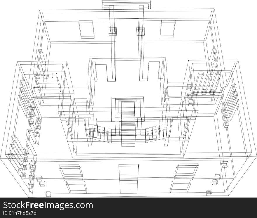 Draft view of the building. House for one family. Draft view of the building. House for one family.