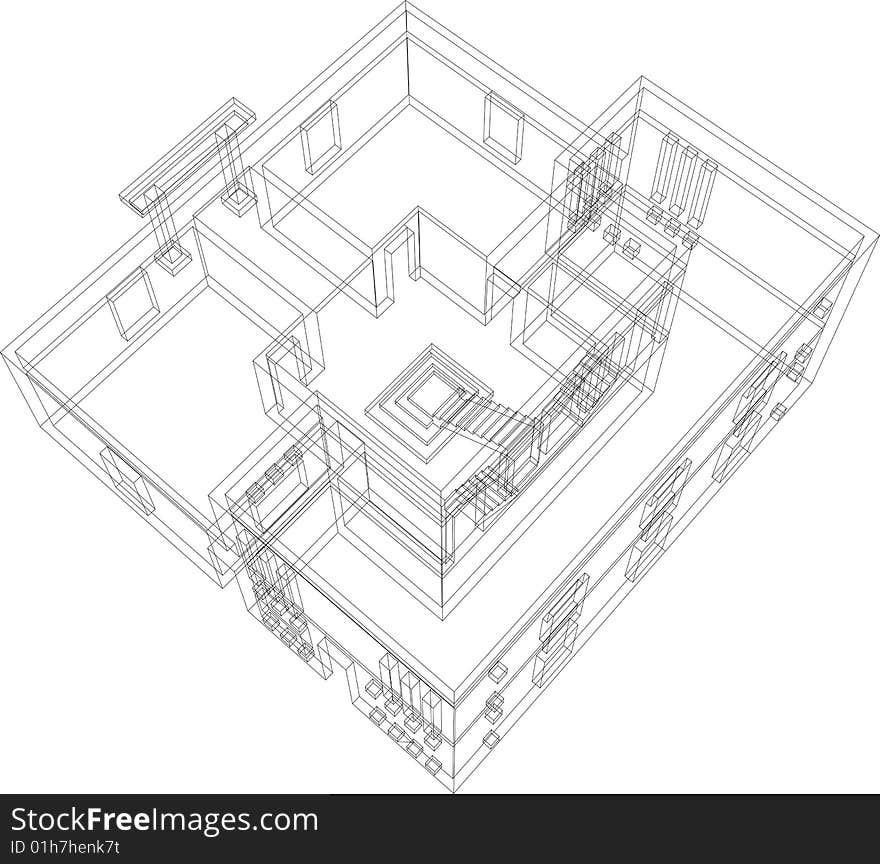 Draft view of the building. House for one family. Draft view of the building. House for one family.