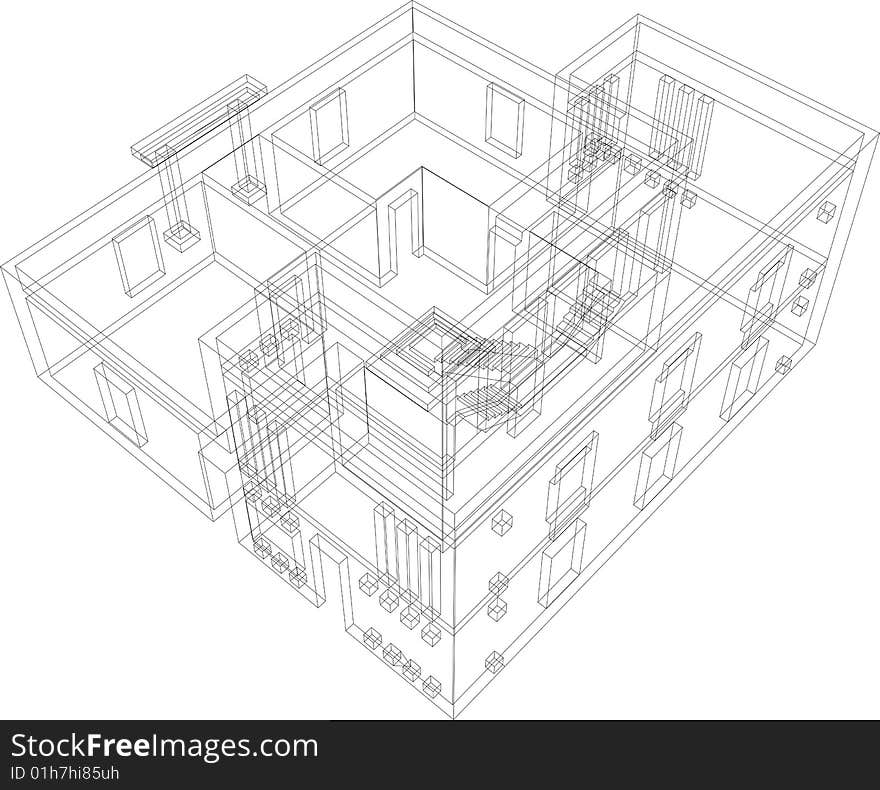 Draft view of the building. House for one family. Draft view of the building. House for one family.