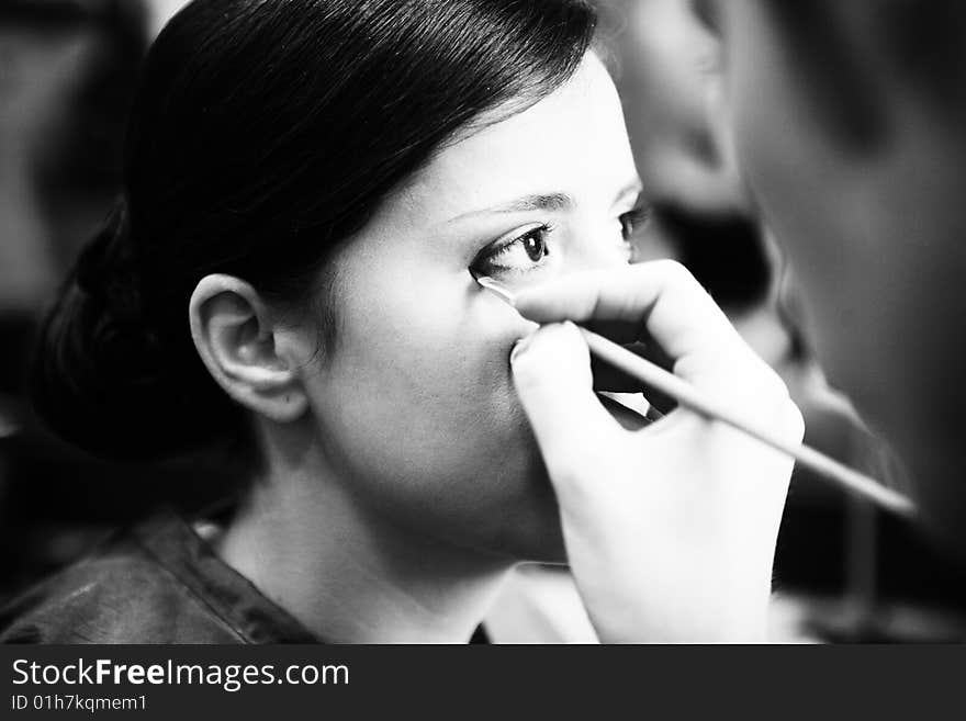 Beautiful young makeup girl