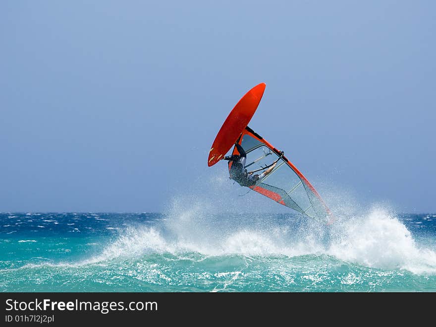 Jumping surfer