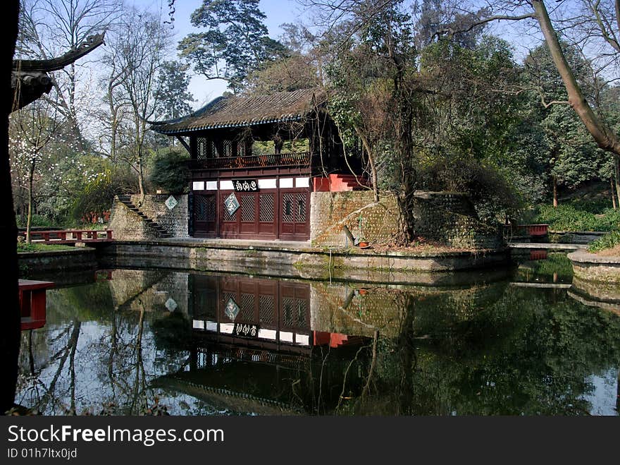 Pixian, China: Teahouse at Wang Cong Ci Park